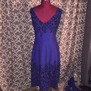 Black and cobalt blue dress